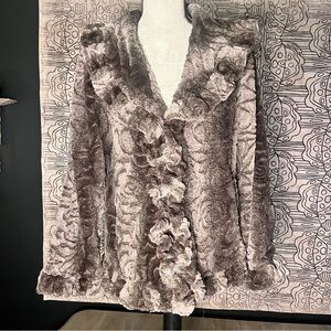 Damselle Faux Fur Ruffled Jacket